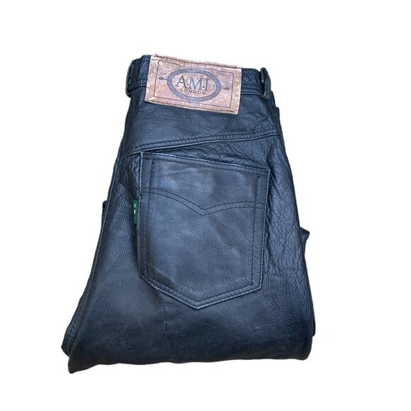 Vintage AMI London Leather Pants Size 34 - Picture 11 of 13